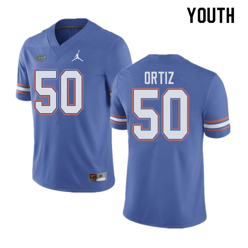 Jordan Brand Youth #50 Marco Ortiz Florida Gators College Football Jerseys Sale-Blue - Click Image to Close